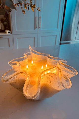The Murano White and Gold WOW Candle